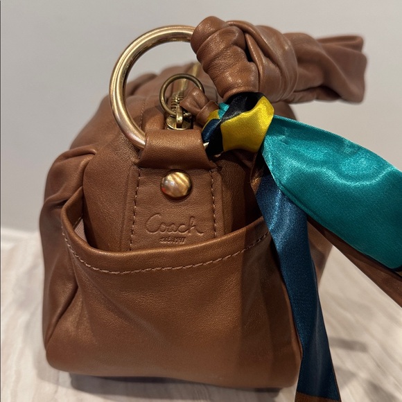 Coach Bag Parker Pleated Brown Metallic Soft Leather Shoulder Bag - Picture 8 of 16